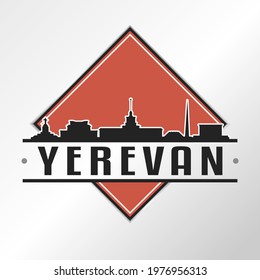 Yerevan, Armenia Skyline Logo. Adventure Landscape Design Vector City Illustration Vector illustration.