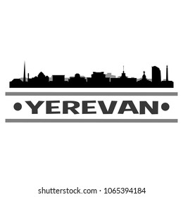 Yerevan Armenia Skyline Silhouette Stamp City Design Vector Art Template