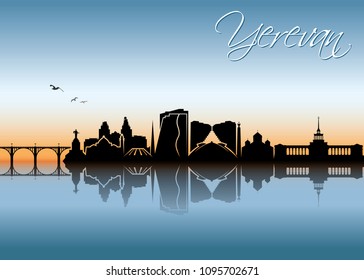Yerevan skyline - Armenia - vector illustration