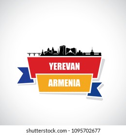 Yerevan skyline - Armenia - vector illustration