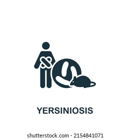 Yersiniosis icon. Monochrome simple Diseases icon for templates, web design and infographics