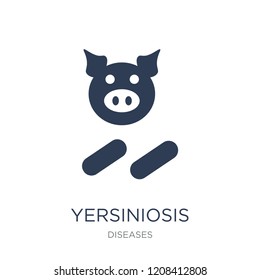 Yersiniosis icon. Trendy flat vector Yersiniosis icon on white background from Diseases collection, vector illustration can be use for web and mobile, eps10