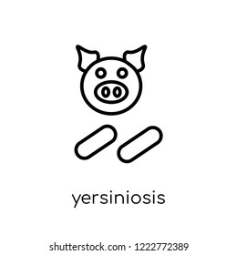 Yersiniosis icon. Trendy modern flat linear vector Yersiniosis icon on white background from thin line Diseases collection, editable outline stroke vector illustration