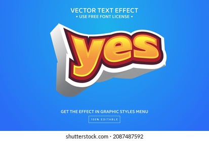 Yes 3D editable text effect