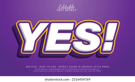 Yes 3d editable text effect	
