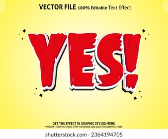 Yes 3D editable text effect template