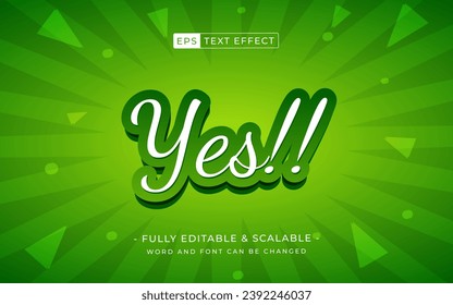 Yes 3d editable text effect - accept green template design
