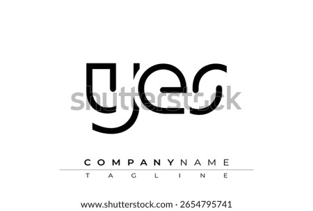 YES abstract letter design. Modern Business Logo Design With Abstract Typography and Contemporary Style