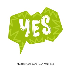 Yes agreement speech bubble cartoon