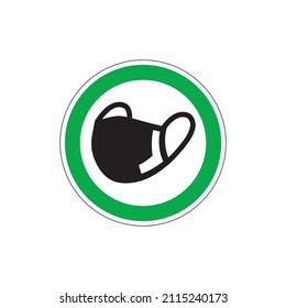 
	
Yes!  It is allowed for everyone to wear a mask. Vector. The icon with a green contour on a white background. For any use. Warns.