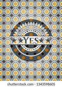 Yes arabesque emblem. arabic decoration.