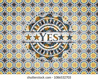  Yes arabic badge background. Arabesque decoration.