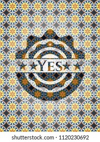 Yes arabic style emblem. Arabesque decoration.