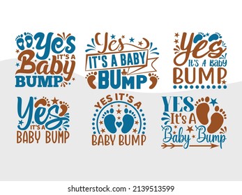 Yes It's A Baby Bump Printable Vector Illustration