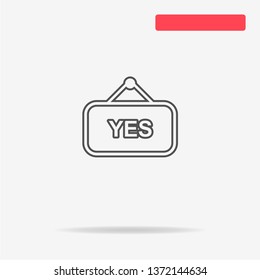 Yes banner icon. Vector concept illustration for design.