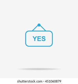 Yes banner icon. Vector concept illustration for design.