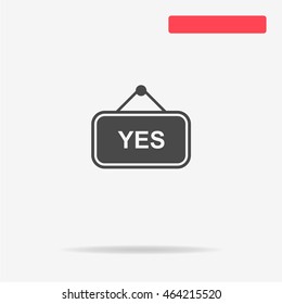Yes banner icon. Vector concept illustration for design.