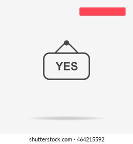 Yes banner icon. Vector concept illustration for design.