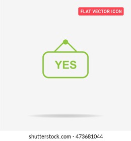 Yes banner icon. Vector concept illustration for design.