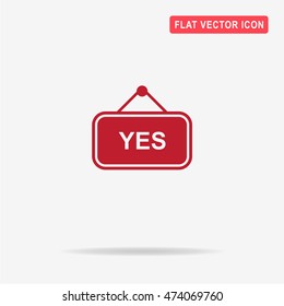 Yes banner icon. Vector concept illustration for design.