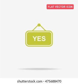 Yes banner icon. Vector concept illustration for design.