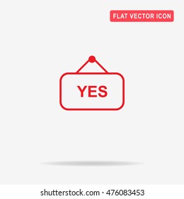 Yes banner icon. Vector concept illustration for design.