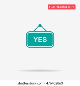 Yes banner icon. Vector concept illustration for design.