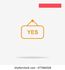 Yes banner icon. Vector concept illustration for design.