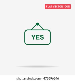Yes banner icon. Vector concept illustration for design.