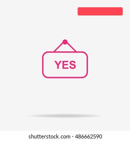 Yes banner icon. Vector concept illustration for design.