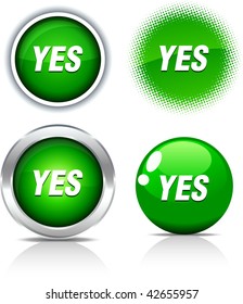   Yes beautiful buttons. Vector illustration.