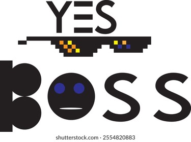  "Yes Boss" logo t-shirt design embodies a blend of confidence and casual style, making it an ideal choice for those who appreciate a bold statement in their wardrobe.