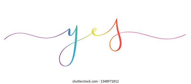 YES brush calligraphy banner