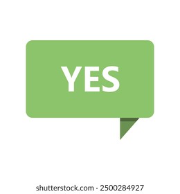 yes bubble icon illustrated on background