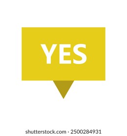 yes bubble icon illustrated on background