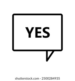 yes bubble icon illustrated on background