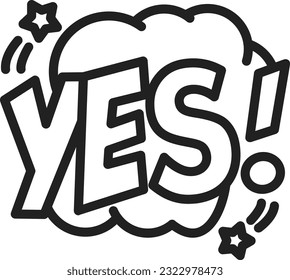 Yes Bubble Icon image. Suitable for mobile application.