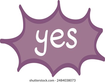 Yes burst, Purple Comic bubble