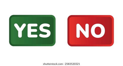 the yes button is green and the no button is red