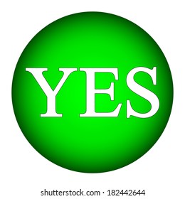 Yes button on white background.