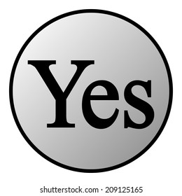 Yes button on white background. Vector illustration.