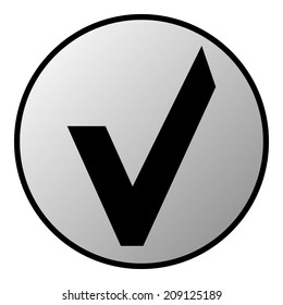 Yes button on white background. Vector illustration.