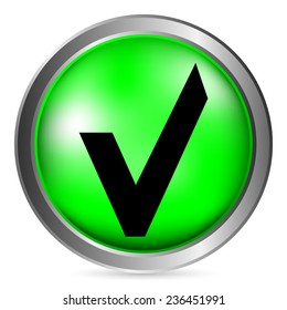 Yes button on white background. Vector illustration.