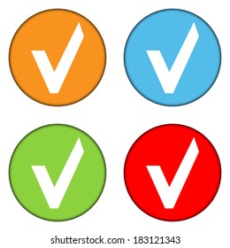 Yes buttons set on white background.