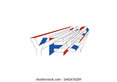 Sí Diseño de ilustración de vectores de texto con estilo 3d caligráfico.