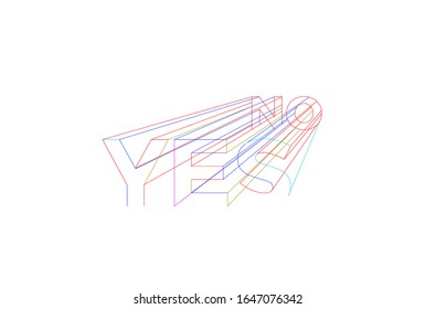 Yes Calligraphic 3d Style Text Vector illustration Design.