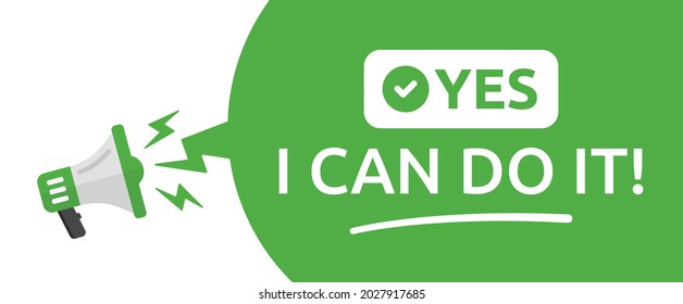 Yes, I can do it! banner vector background.