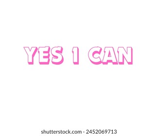 yes I can text vector design isolated in white background