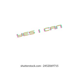 yes I can text vector design isolated in white background