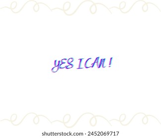 yes I can text vector design isolated in white background